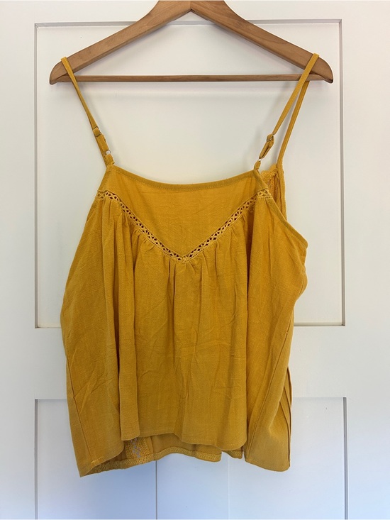 Source Unknown Tops - Source Unknown Mustard Yellow Spaghetti Strap Tank